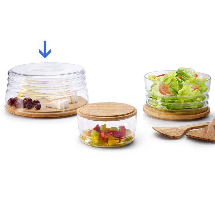 Continenta Quesera diámetro 26,5 cm altura 13 cm Madera Goma Ideal para Queso Continenta Quesera diámetro 26,5 cm altura 13 cm Madera Goma Ideal para Queso